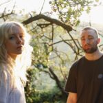 Barnburner's Pippa Molony and David Mac Dhubháin photographed outdoors in golden hour light