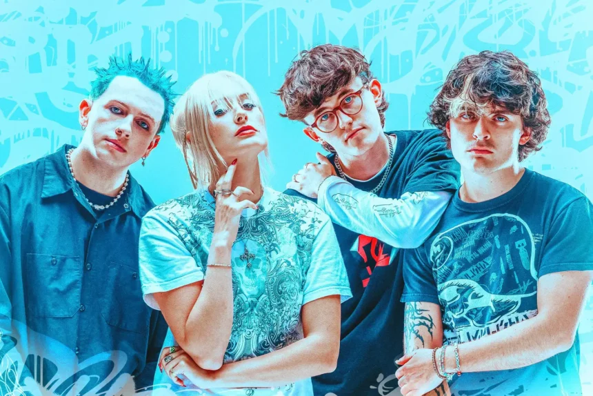 South Arcade band photo 2025 - Oxford Y2K-core quartet ahead of their O2 Academy Brixton headline show in February 2027