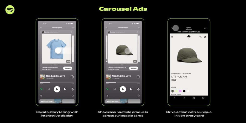 Spotify Launches Carousel Ads and Playlist Takeovers