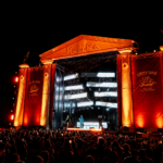 Holika Festival 2026 main stage Roman-themed design with crowd at night in Calahorra Spain