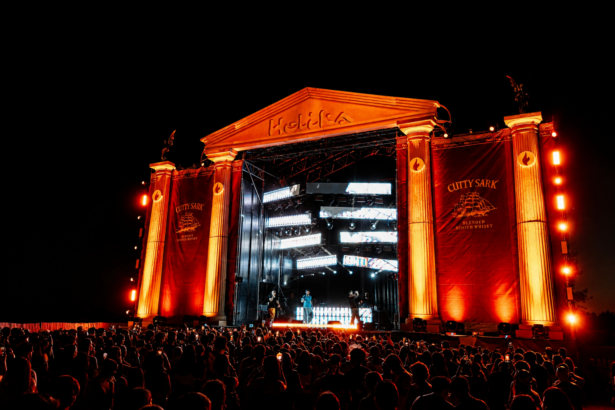 Holika Festival 2026 main stage Roman-themed design with crowd at night in Calahorra Spain