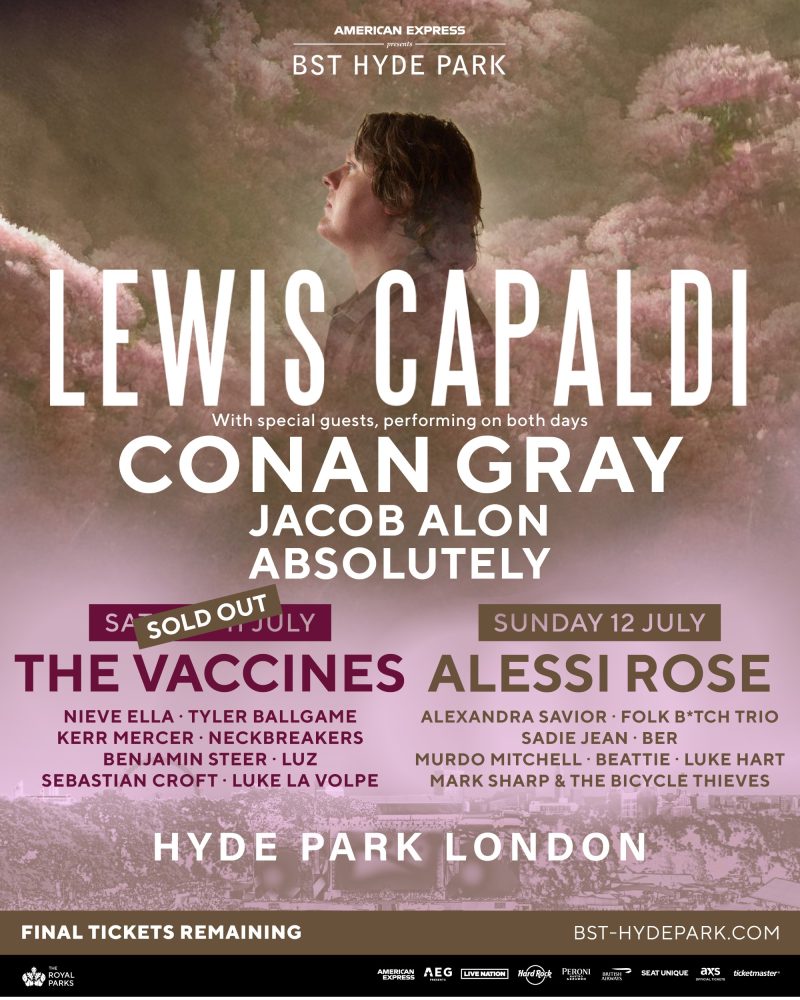 Lewis Capaldi Confirms Full BST Hyde Park 2026 Festival Bill
