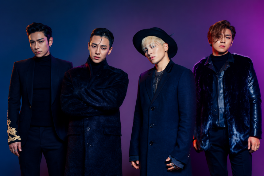 BIGBANG T.O.P G-Dragon Taeyang Daesung official press photo for BIGSHOW REBORN 2026 World Stadium Tour 20th anniversary YG Entertainment