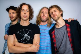 Razorlight classic lineup Johnny Borrell Andy Burrows Carl Dalemo Björn Ågren official press photo for America 20th Anniversary Tour 2026