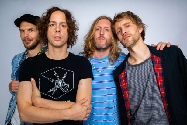 Razorlight classic lineup Johnny Borrell Andy Burrows Carl Dalemo Björn Ågren official press photo for America 20th Anniversary Tour 2026