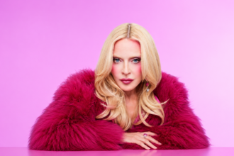 Madonna Queen of Pop official press photo for Confessions II 15th studio album Warner Records July 3 2026 featuring Sabrina Carpenter Feid Lola Leon