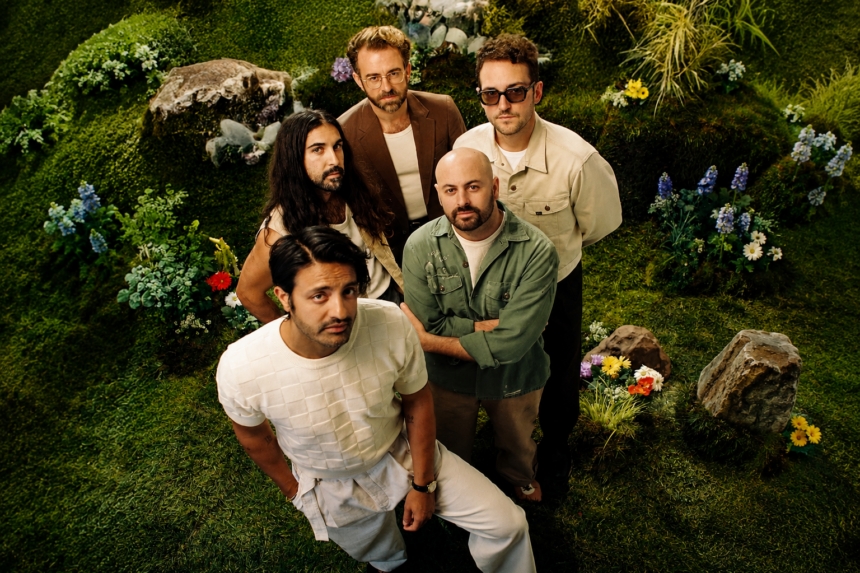 Young The Giant Sameer Gadhia and full band official press photo by Josh Aikin for Victory Garden sixth album May 2026 California indie rock