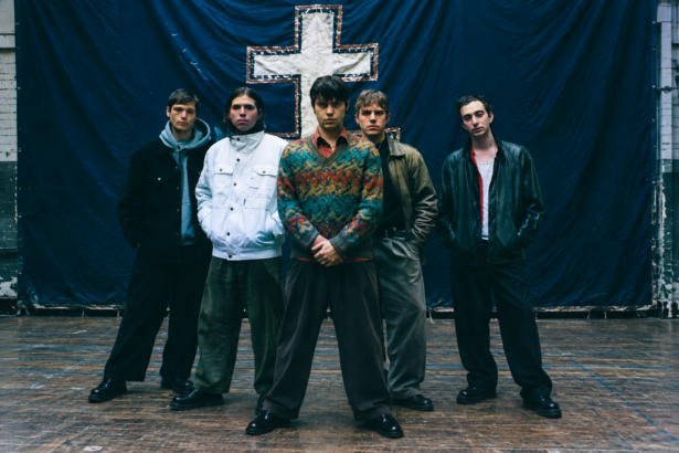 Iceage, who announced a 2027 North American tour behind 'For Love of Grace & the Hereafter,' pose in a moody band press photo.