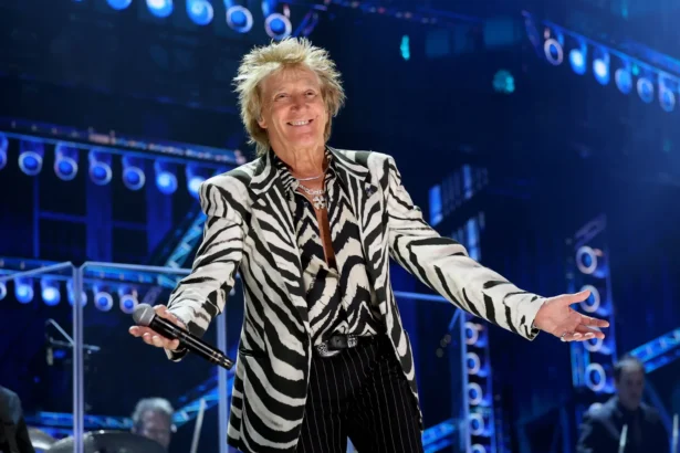 Rod Stewart on stage, ahead of his 2027 farewell tour 'The Final Encore'