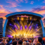 Slam Dunk Festival main stage at sunset, ahead of the 2027 Leeds and Hatfield lineup.